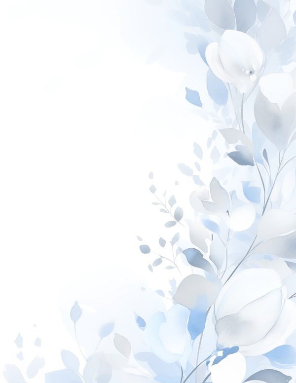 Baby Blue Floral Watercolor Digital Paper Kit: Printable Papers, Cards, Tags, Ephemera — image 2