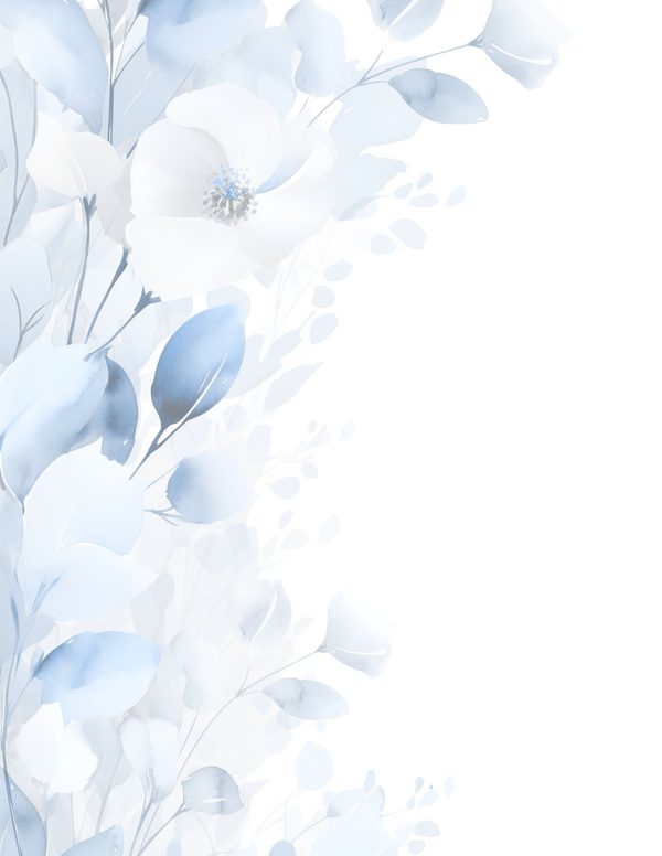 Baby Blue Floral Watercolor Digital Paper Kit: Printable Papers, Cards, Tags, Ephemera — image 3