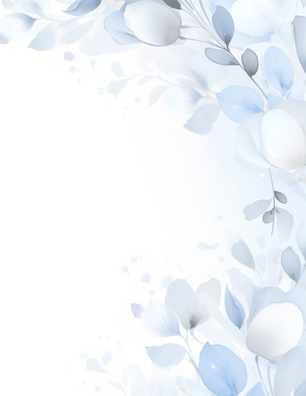 Baby Blue Floral Watercolor Digital Paper Kit: Printable Papers, Cards, Tags, Ephemera — image 4