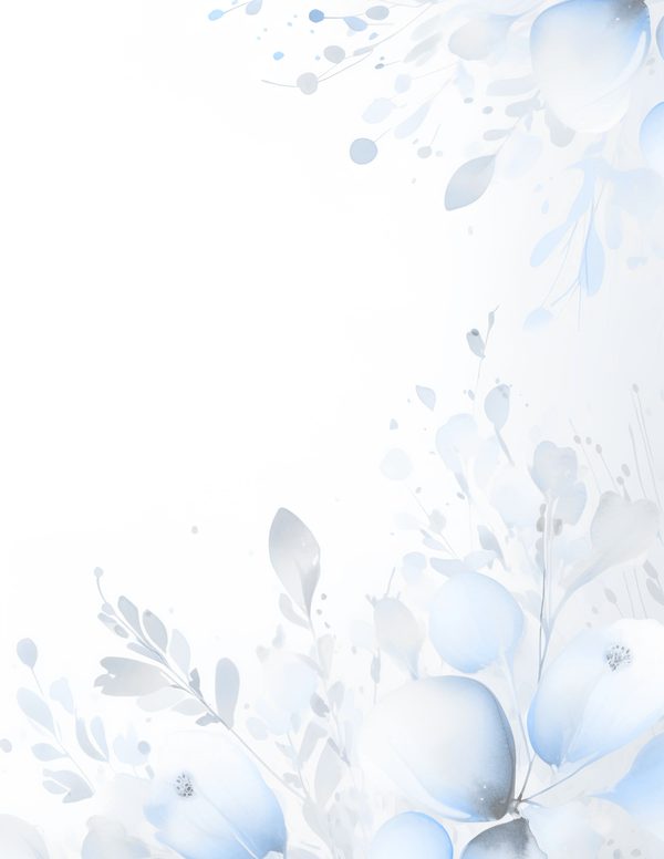 Baby Blue Floral Watercolor Digital Paper Kit: Printable Papers, Cards, Tags, Ephemera — image 5