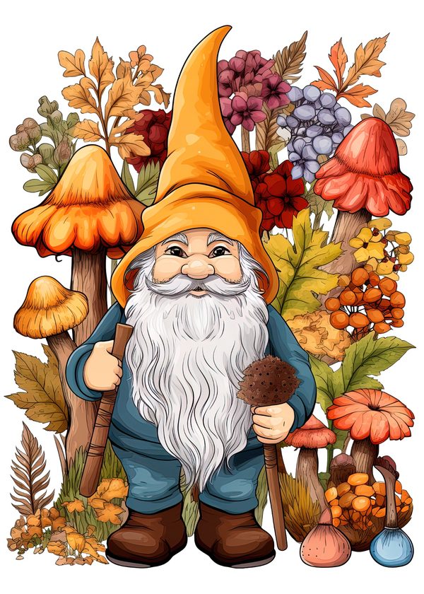 Garden Gnomes Watercolor Digital Paper Kit: Printable Papers, Cards, Tags, Ephemera — image 8