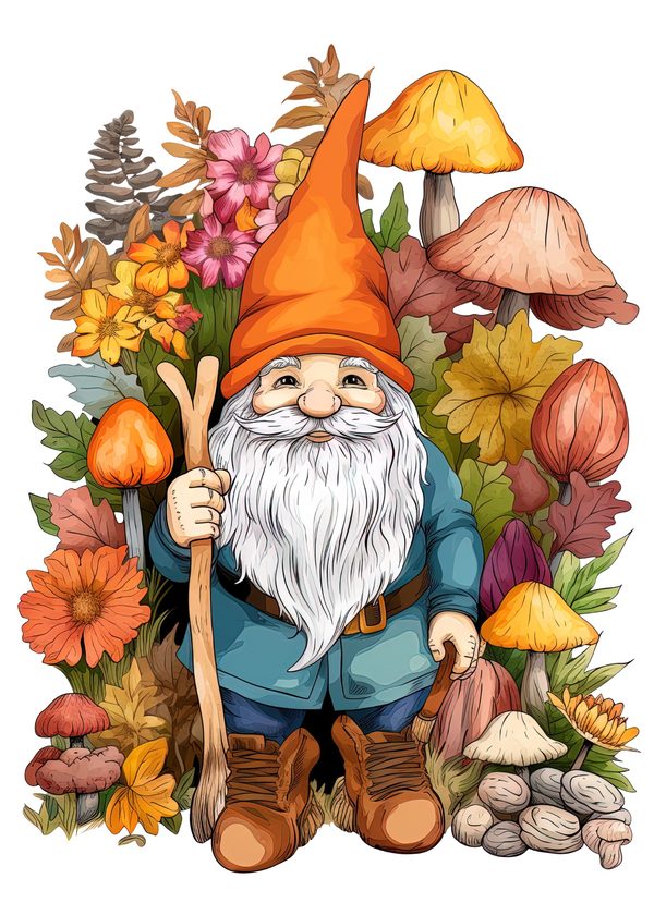 Garden Gnomes Watercolor Digital Paper Kit: Printable Papers, Cards, Tags, Ephemera — image 9