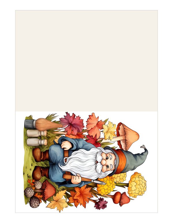 Garden Gnomes Watercolor Digital Paper Kit: Printable Papers, Cards, Tags, Ephemera — image 14