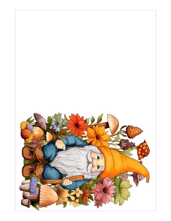 Garden Gnomes Watercolor Digital Paper Kit: Printable Papers, Cards, Tags, Ephemera — image 17