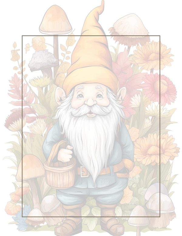 Garden Gnomes Watercolor Digital Paper Kit: Printable Papers, Cards, Tags, Ephemera — image 33