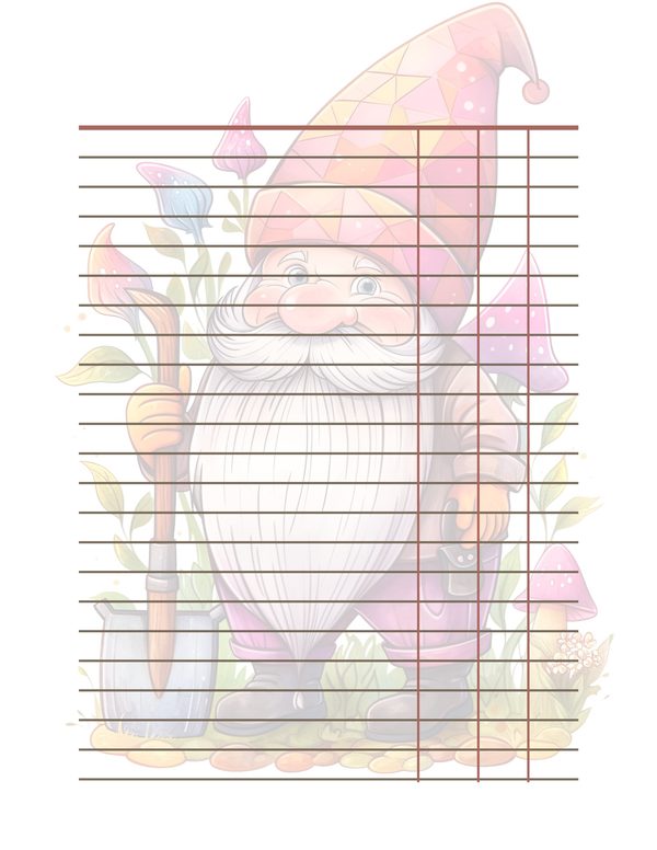 Garden Gnomes Watercolor Digital Paper Kit: Printable Papers, Cards, Tags, Ephemera — image 35