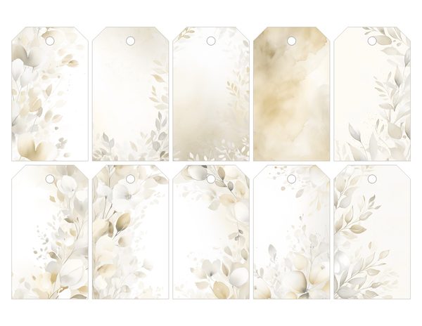 Gold Floral Watercolor Digital Paper Kit: Printable Papers, Cards, Tags, Ephemera - Commercial Use — image 29