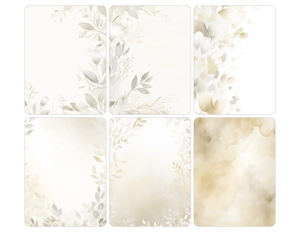 Gold Floral Watercolor Digital Paper Kit: Printable Papers, Cards, Tags, Ephemera - Commercial Use — image 30