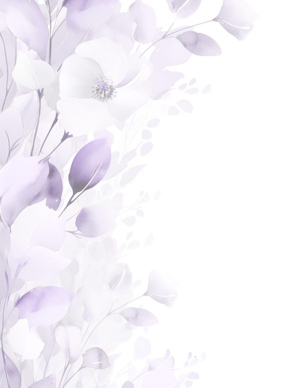 Purple Floral Watercolor Digital Paper Kit: Printable Papers, Cards, Tags, Ephemera — image 3