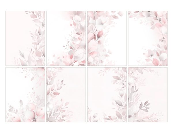 Rose Floral Watercolor Digital Paper Kit: Printable Papers, Cards, Tags, Ephemera - Commercial Use — image 28