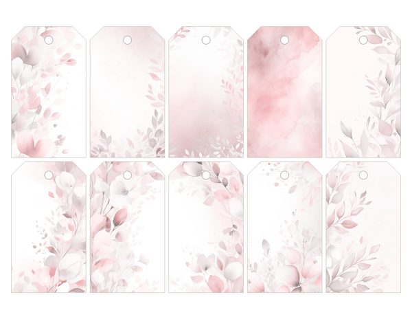 Rose Floral Watercolor Digital Paper Kit: Printable Papers, Cards, Tags, Ephemera - Commercial Use — image 29