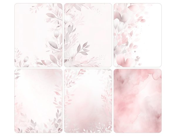 Rose Floral Watercolor Digital Paper Kit: Printable Papers, Cards, Tags, Ephemera - Commercial Use — image 30