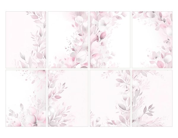 Pink Floral Watercolor Digital Paper Kit: Printable Papers, Cards, Tags, Ephemera - Commercial Use — image 28