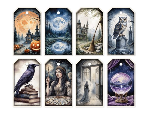 Junk Journal Kit: Printable Pages, Cards, Tags and Ephemera - Witching Hour - Commercial Use — image 49