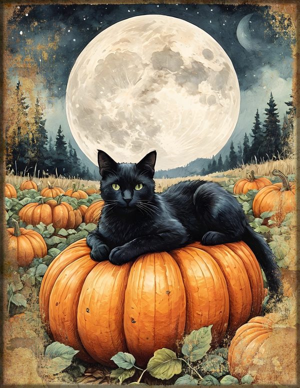Junk Journal Kit: Printable Pages, Cards, Tags and Ephemera - Black Cats - Commercial Use — image 5