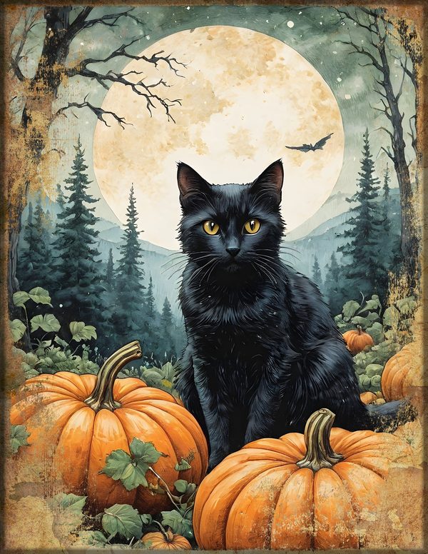 Junk Journal Kit: Printable Pages, Cards, Tags and Ephemera - Black Cats - Commercial Use — image 7
