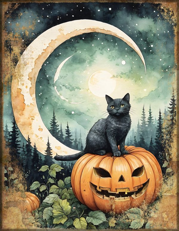 Junk Journal Kit: Printable Pages, Cards, Tags and Ephemera - Black Cats - Commercial Use — image 9
