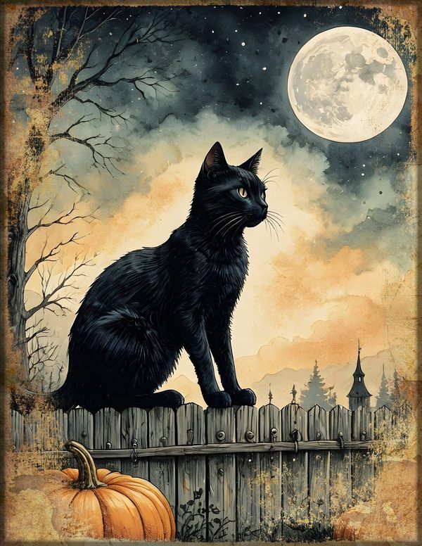 Junk Journal Kit: Printable Pages, Cards, Tags and Ephemera - Black Cats - Commercial Use — image 11