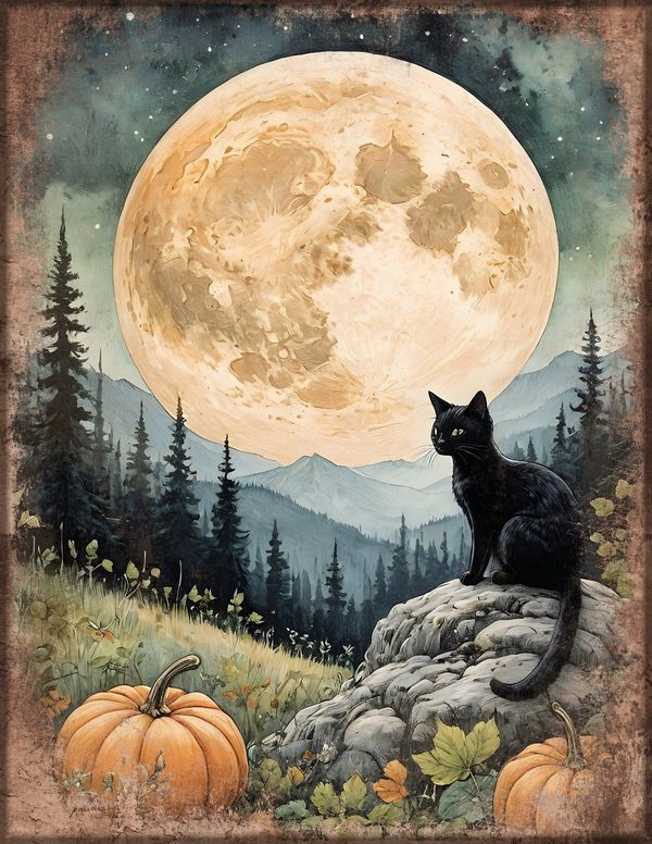 Junk Journal Kit: Printable Pages, Cards, Tags and Ephemera - Black Cats - Commercial Use — image 12