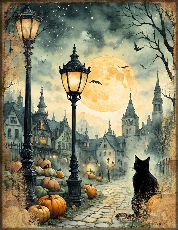 Junk Journal Kit: Printable Pages, Cards, Tags and Ephemera - Black Cats - Commercial Use — image 15