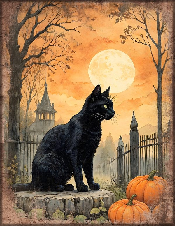 Junk Journal Kit: Printable Pages, Cards, Tags and Ephemera - Black Cats - Commercial Use — image 16