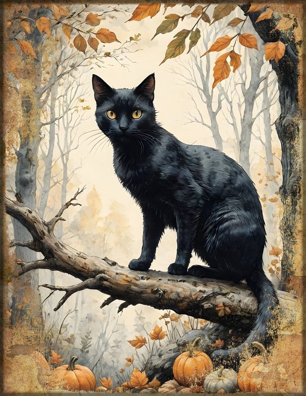 Junk Journal Kit: Printable Pages, Cards, Tags and Ephemera - Black Cats - Commercial Use — image 17