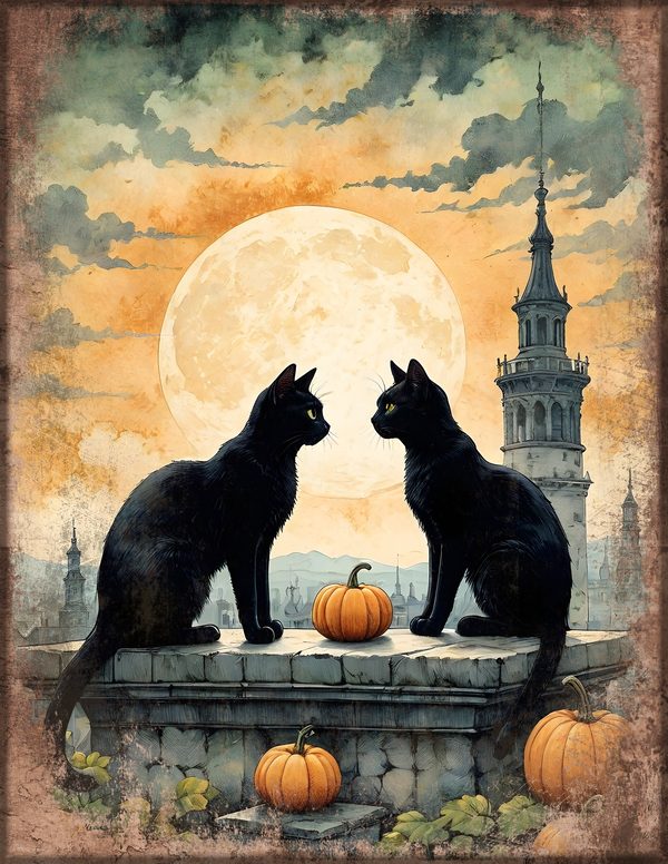 Junk Journal Kit: Printable Pages, Cards, Tags and Ephemera - Black Cats - Commercial Use — image 18