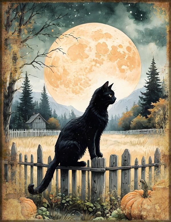Junk Journal Kit: Printable Pages, Cards, Tags and Ephemera - Black Cats - Commercial Use — image 19