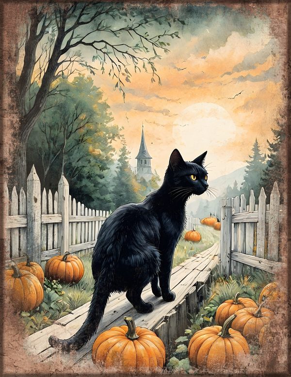 Junk Journal Kit: Printable Pages, Cards, Tags and Ephemera - Black Cats - Commercial Use — image 20