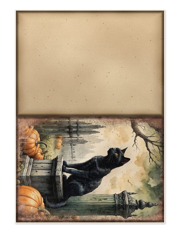Junk Journal Kit: Printable Pages, Cards, Tags and Ephemera - Black Cats - Commercial Use — image 22