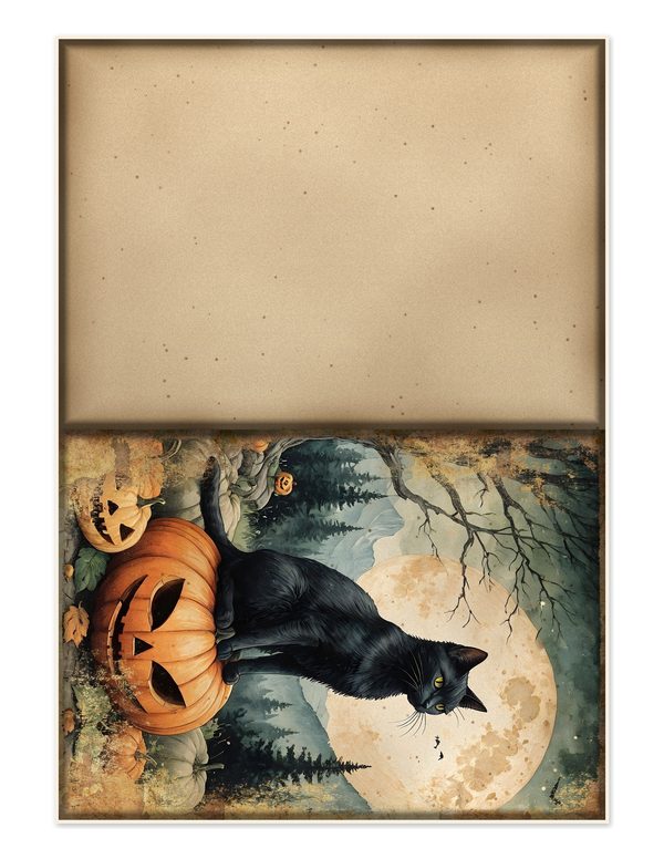 Junk Journal Kit: Printable Pages, Cards, Tags and Ephemera - Black Cats - Commercial Use — image 23