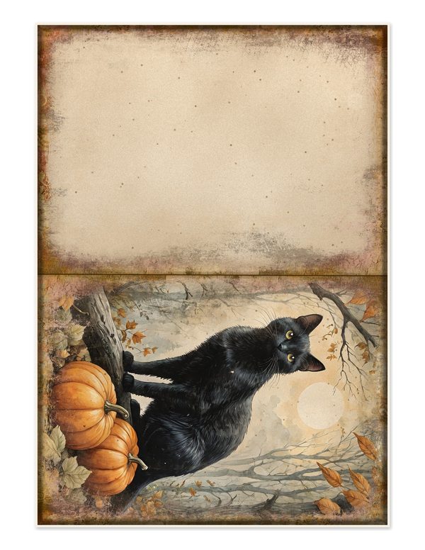 Junk Journal Kit: Printable Pages, Cards, Tags and Ephemera - Black Cats - Commercial Use — image 26