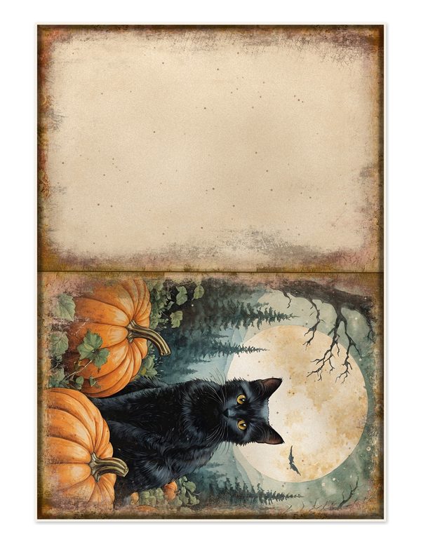 Junk Journal Kit: Printable Pages, Cards, Tags and Ephemera - Black Cats - Commercial Use — image 27