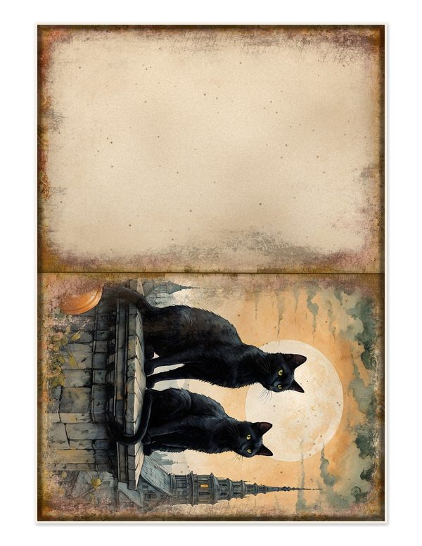 Junk Journal Kit: Printable Pages, Cards, Tags and Ephemera - Black Cats - Commercial Use — image 28