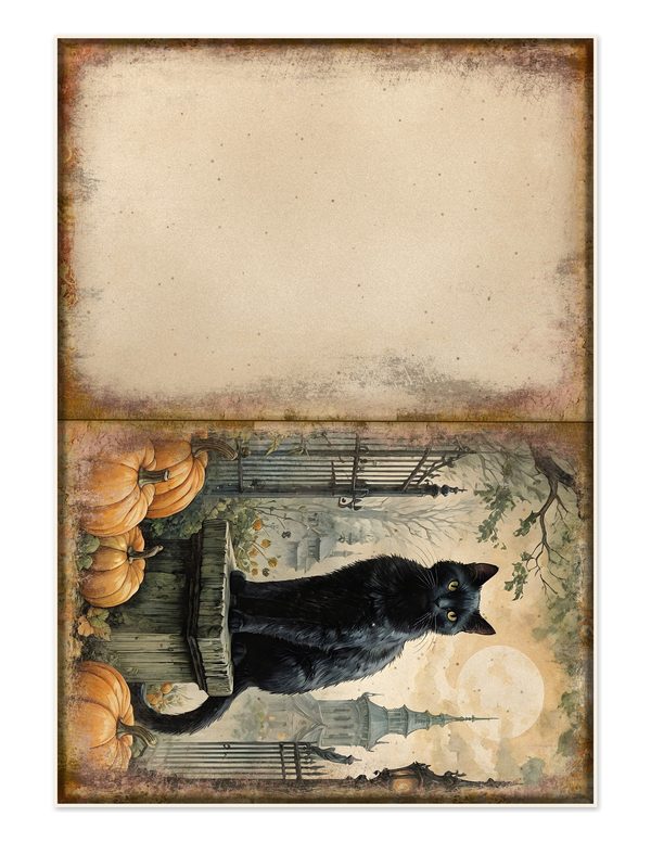 Junk Journal Kit: Printable Pages, Cards, Tags and Ephemera - Black Cats - Commercial Use — image 30