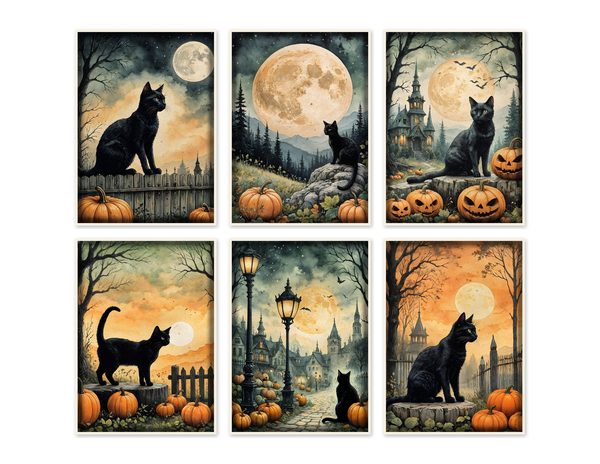 Junk Journal Kit: Printable Pages, Cards, Tags and Ephemera - Black Cats - Commercial Use — image 48