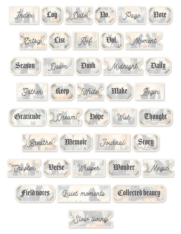 Junk Journal Kit: Printable Pages, Cards, Tags and Ephemera - Black Cats - Commercial Use — image 51