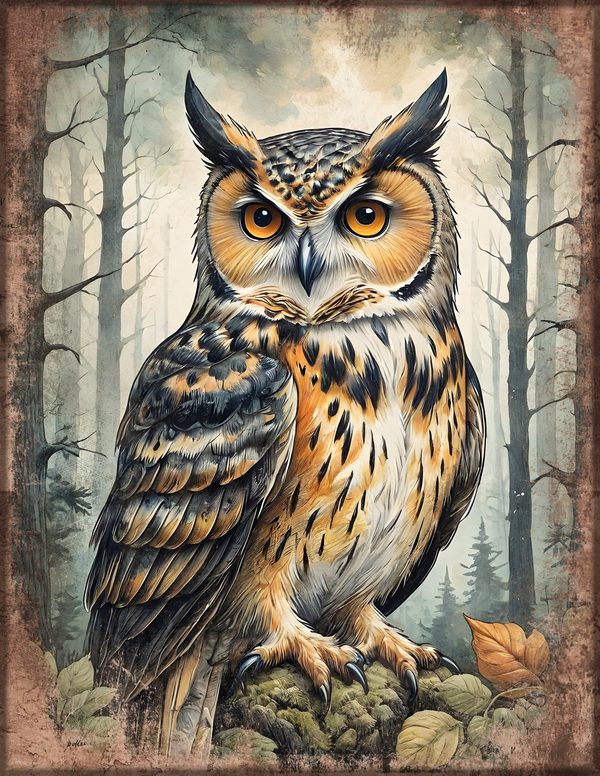 Junk Journal Kit: Printable Pages, Cards, Tags and Ephemera - Harvest Moon Owls - Commercial Use — image 6