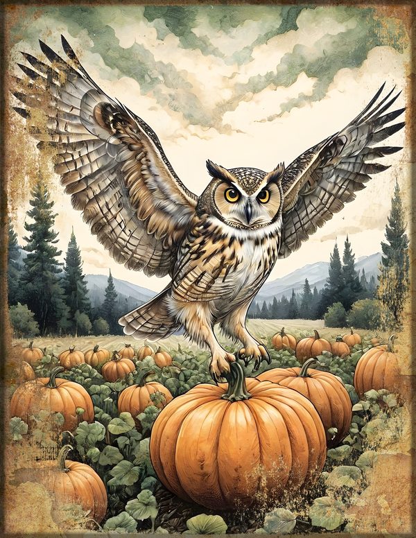Junk Journal Kit: Printable Pages, Cards, Tags and Ephemera - Harvest Moon Owls - Commercial Use — image 7