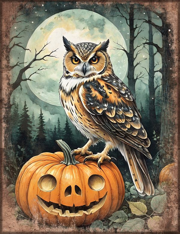 Junk Journal Kit: Printable Pages, Cards, Tags and Ephemera - Harvest Moon Owls - Commercial Use — image 16