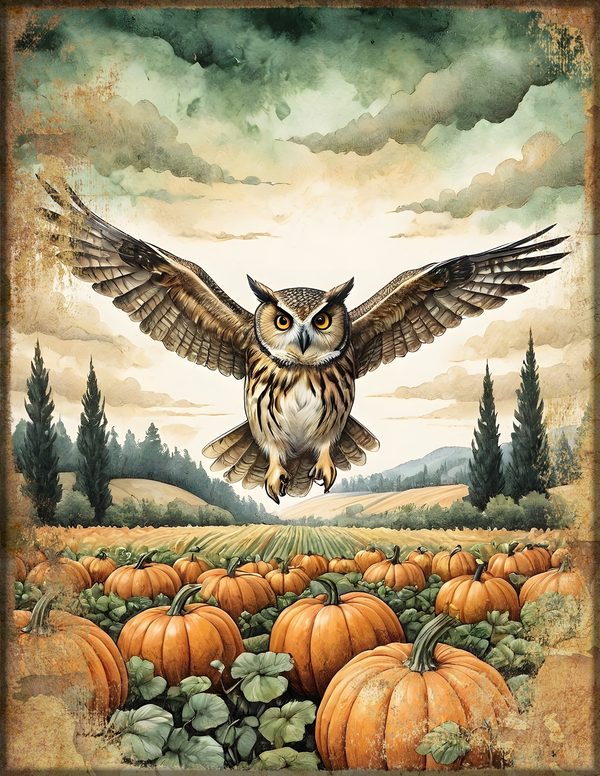 Junk Journal Kit: Printable Pages, Cards, Tags and Ephemera - Harvest Moon Owls - Commercial Use — image 19