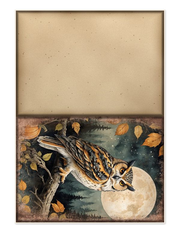 Junk Journal Kit: Printable Pages, Cards, Tags and Ephemera - Harvest Moon Owls - Commercial Use — image 21