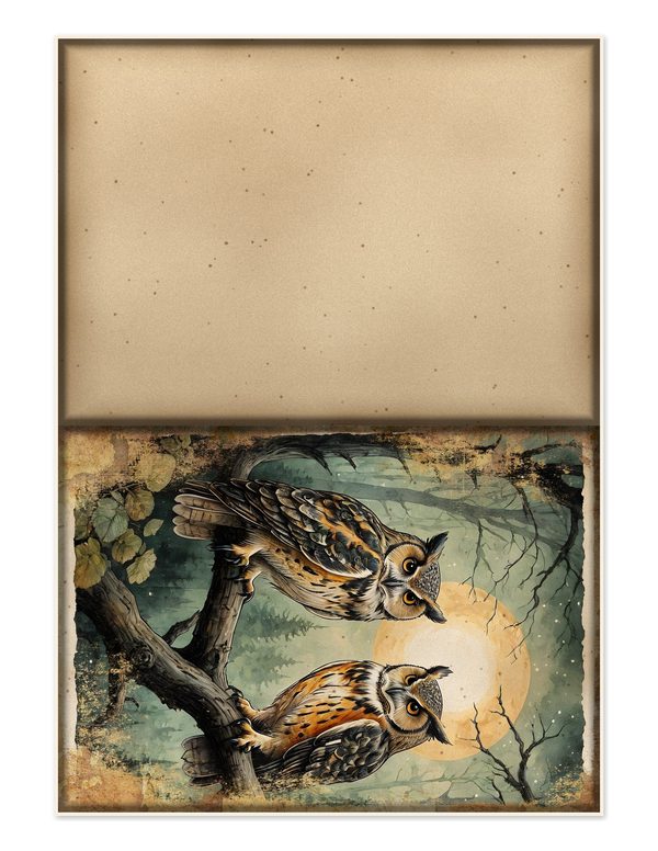 Junk Journal Kit: Printable Pages, Cards, Tags and Ephemera - Harvest Moon Owls - Commercial Use — image 22