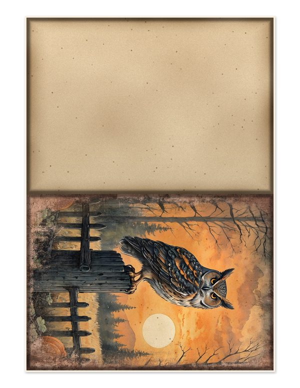 Junk Journal Kit: Printable Pages, Cards, Tags and Ephemera - Harvest Moon Owls - Commercial Use — image 23