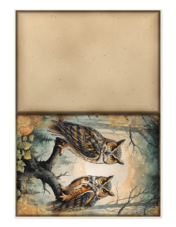 Junk Journal Kit: Printable Pages, Cards, Tags and Ephemera - Harvest Moon Owls - Commercial Use — image 24