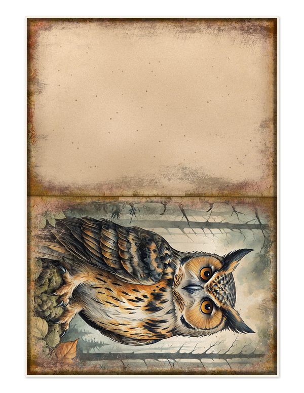 Junk Journal Kit: Printable Pages, Cards, Tags and Ephemera - Harvest Moon Owls - Commercial Use — image 25