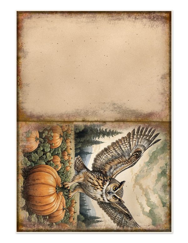 Junk Journal Kit: Printable Pages, Cards, Tags and Ephemera - Harvest Moon Owls - Commercial Use — image 26
