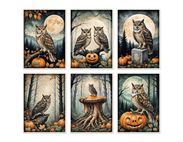 Junk Journal Kit: Printable Pages, Cards, Tags and Ephemera - Harvest Moon Owls - Commercial Use — image 47