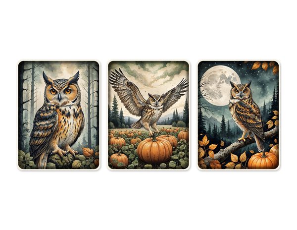 Junk Journal Kit: Printable Pages, Cards, Tags and Ephemera - Harvest Moon Owls - Commercial Use — image 49