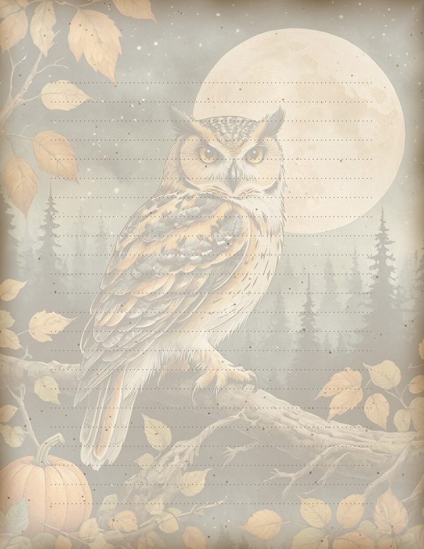 Junk Journal Kit: Printable Pages, Cards, Tags and Ephemera - Harvest Moon Owls - Commercial Use — image 53